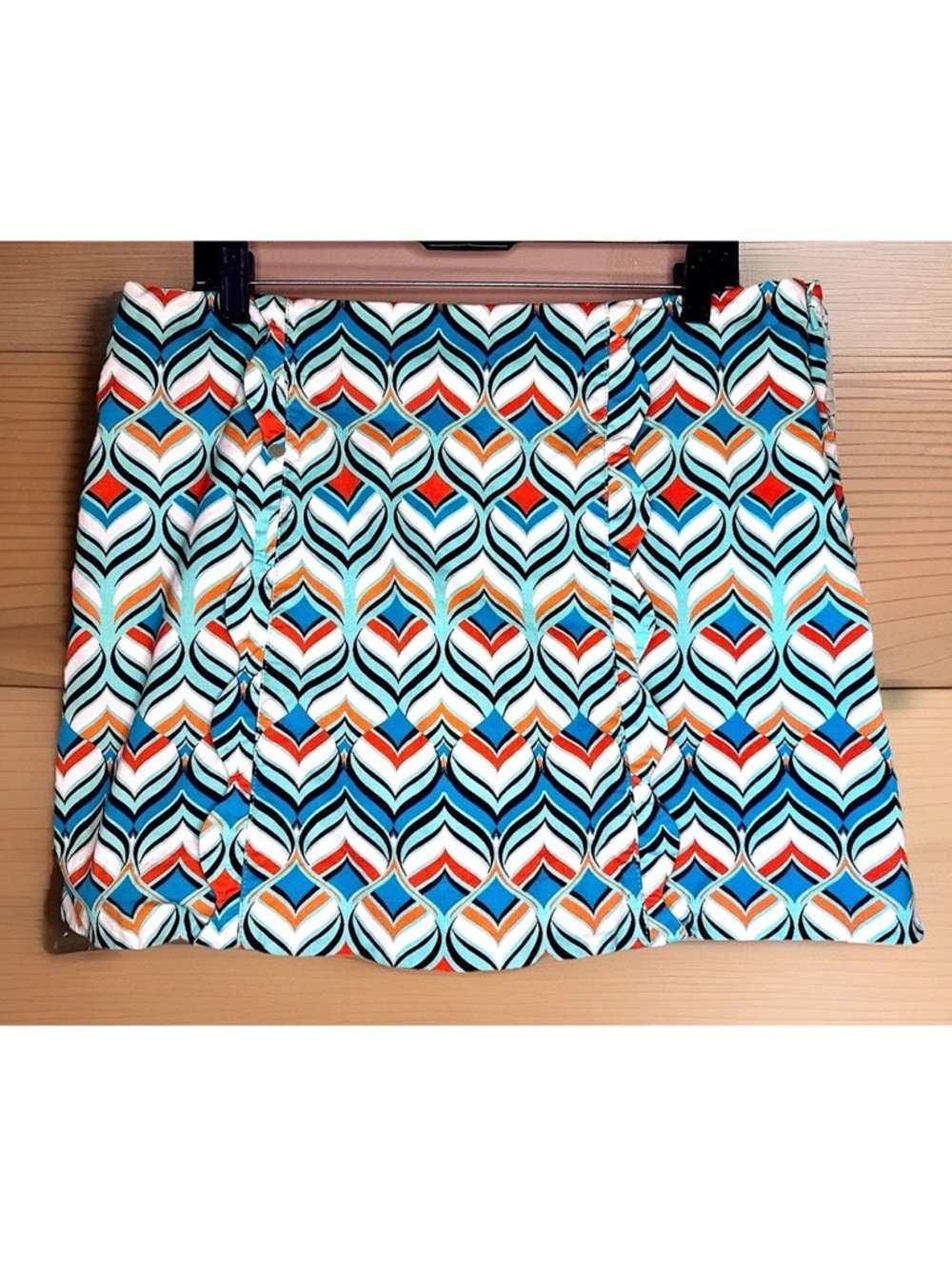 🏓CROWN & IVY🏓 GEO 2 FRONT RUFFLES STRETCH SIDE ZIP SKORT